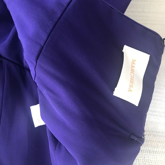 Marchesa Royal Purple Cocktail Dress 10 Runs Small - Picture 3 of 8